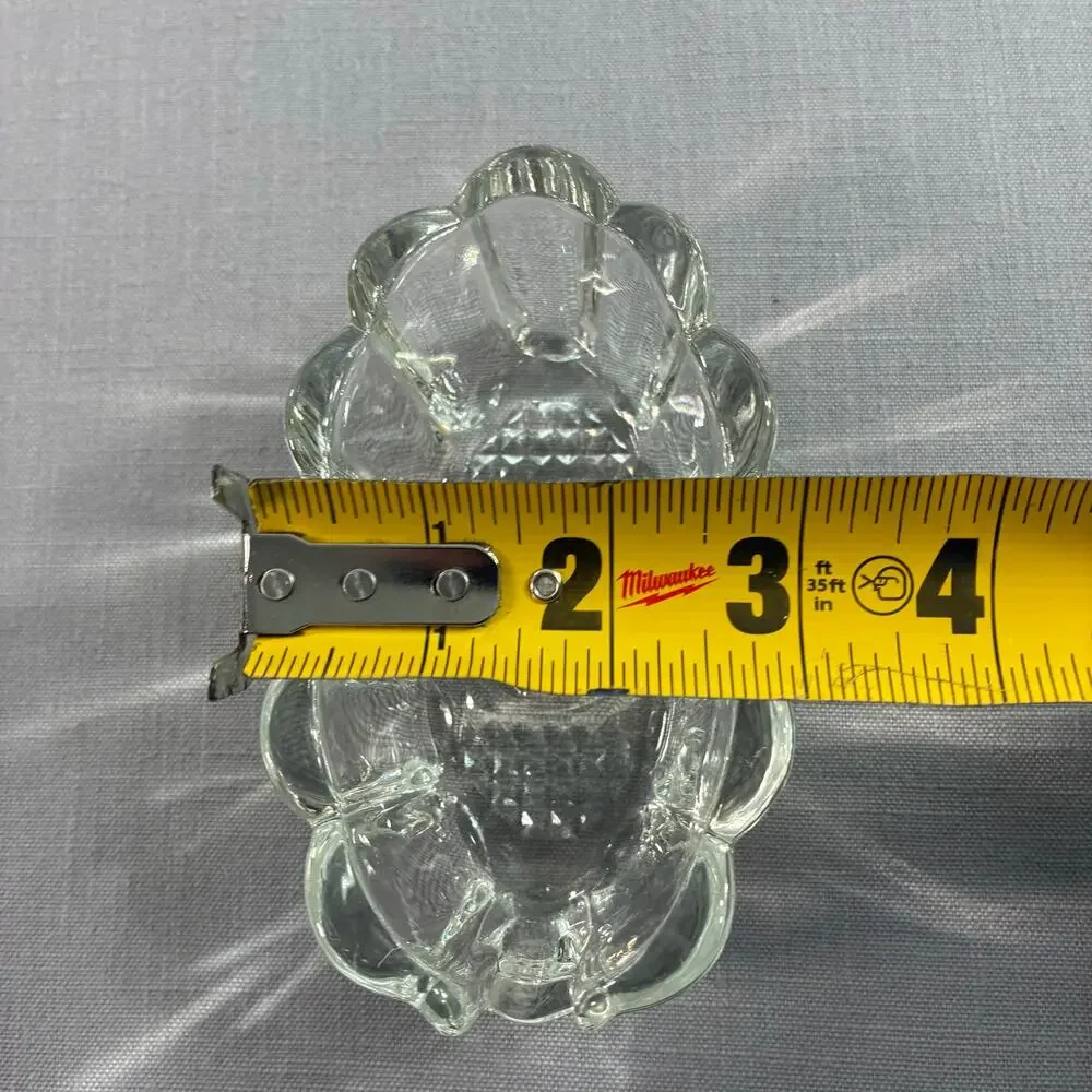 Vintage Clear Pressed Glass Oval Toothpick Holder Trinket Dish Vanity Decor